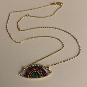 Rarities gold plated sterling silver rainbow evil eye